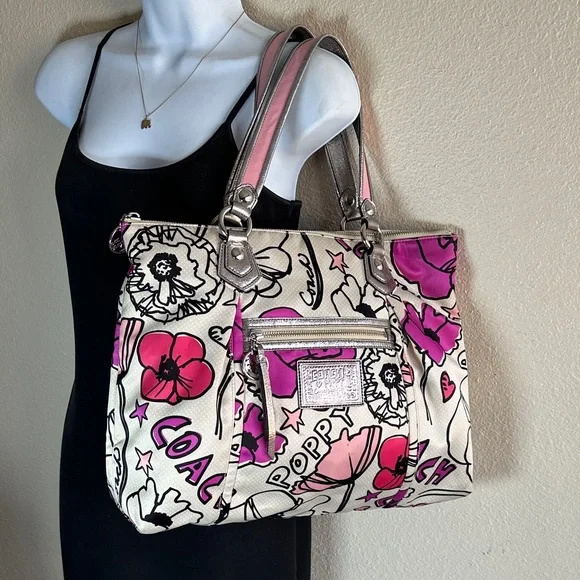 Coach Poppy Floral Tote L1071-16306 - Picture 9 of 11